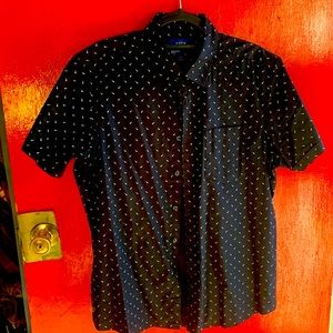 Apt 9, MEDIUM, Black short sleeve button up